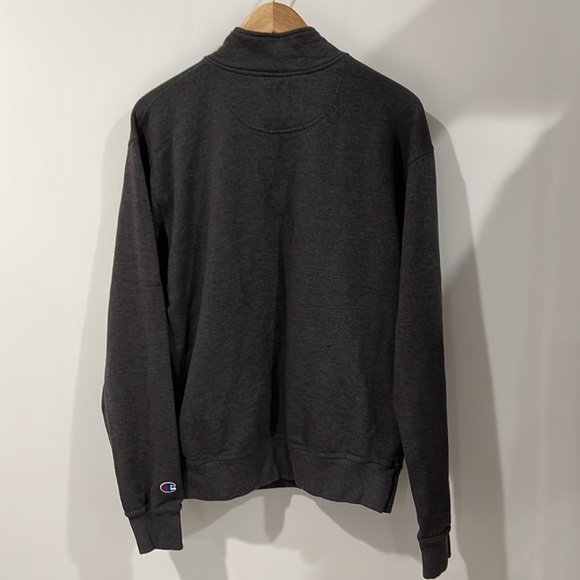 Champion Men's Powerblend Quarter-Zip gray sweatshirt, size medium - Picture 6 of 8